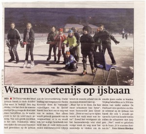 Krantenknipsel uit het archief van IJsclub Sneek